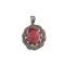 APP: 1.4k Fine Jewelry Designer Sebastian 5.25CT Oval Cut Ruby and Sterling Silver Pendant