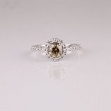 APP: 9.3k *14 kt. White Gold, 1.58CT Round Cut Diamond Ring