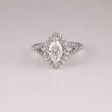 APP: 7.9k *14 kt. White Gold, 1.37CT Diamond Ring