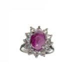 APP: 0.8k Fine Jewelry Designer Sebastian 7.40CT Ruby and White Topaz Sterling Silver Ring