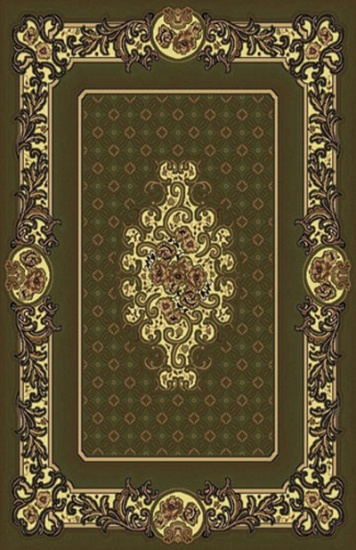 Gorgeous 8x10 Emirates Green & Brown Rug High Quality Made in Turkey (No Rugs Sold Out Of Country)