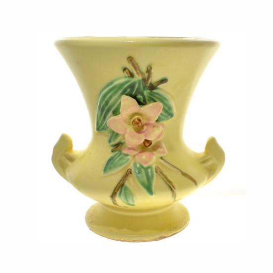 Vintage McCoy Yellow Vase With Flower On It