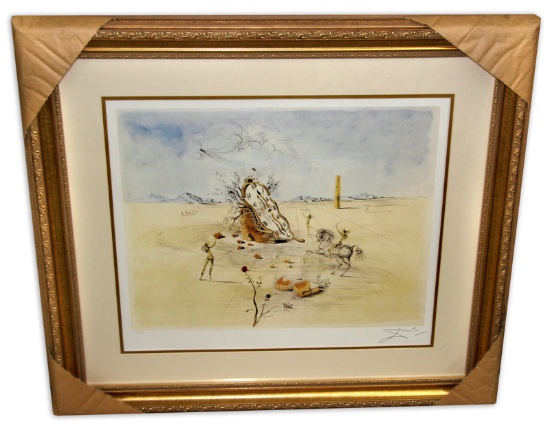 Salvador Dali (After) 'Cosmic Horseman' Museum Framed & Matted