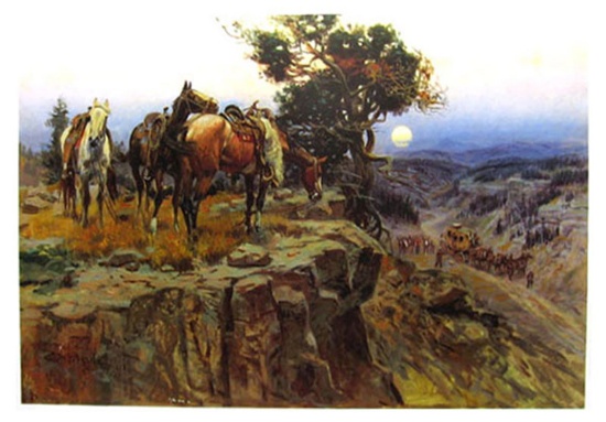 CHARLES M. RUSSELL (After) An Unscheduled Stop Print, 28'' x 20''