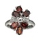 Fine Jewelry Designer Sebastian, 3.28CT Oval Cut Almandite Garnet And Sterling Silver Cluster Ring