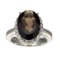 APP: 0.6k Fine Jewelry Designer Sebastian, 5.08CT Oval Cut Smoky Quartz And Sterling Silver Ring