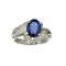 APP: 3.4k Fine Jewelry 18KT White Gold, 1.92CT Oval Cut Blue Sapphire And  Diamond Ring