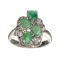 APP: 0.6k Fine Jewelry Designer Sebastian, 1.35CT Emerald And White Topaz Sterling Silver Ring