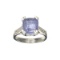 Fine Jewelry Designer Sebastian, 2.55CT Square Cut Cabochon  Tanzanite And Sterling Silver Ring