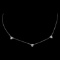 *Fine Jewelry 14KT White Gold Box Chain With 3 Station Hearts 1.6GM. 18'' Chain Necklace