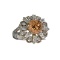 Fine Jewelry 2.00CT Orange Tourmaline And Swiss Cubic Zirconia Platinum Over Sterling Silver Ring