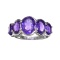 APP: 1k Fine Jewelry 1.50CT Oval Cut Purple Ametyst Quartz And Platinum Over Sterling Silver Ring