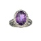 APP: 0.6k Fine Jewelry 5.47CT Oval Cut Purple Amethyst And Sterling Silver Ring
