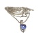 0.52CT Violet Blue Tanzanite And Colorless Topaz Platinum Over Sterling Silver Pendant With Chain