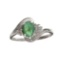 Fine Jewelry Designer Sebastian 0.54CT Oval Cut Green Emerald and White Topaz Sterling Silver Ring
