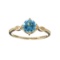 Designer Sebastian 14KT Gold 1.13CT Round Cut Blue Topaz and 0.03CT Round Brilliant Cut Diamond Ring