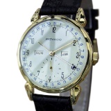 *Movado Rare 14k Gold Triple Calendar Manual 1950s 34mm Swiss Made Watch -P-
