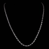 *Fine Jewelry 14KT White Gold, 3.3GR, 18'' Corrugated Oval Chain
