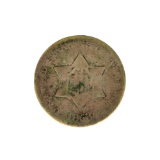 1853 Silver Three-Cent Coin