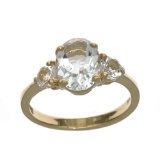 APP: 1.8k Fine Jewelry Designer Sebastian 14KT Gold, 2.30CT Blue Aquamarine And White Sapphire Ring