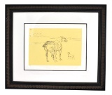 Toulouse-Lautrec (After) ''Un Petit Cob Et Un Fox-Terrier'' Framed 22x19 Ltd. Edition 332/350