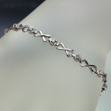 APP: 2.3k *Fine Jewelry 14KT White Gold, 0.26CT Round Brilliant Cut Diamond Bracelet