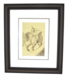 Toulouse-Lautrec (After) ''Travail Sans Selle'' Rare Museum Framed 17x21 Ltd. Edition 332/350