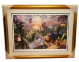 Rare Thomas Kinkade Original Ltd Edt Numbered Lithograph Plate Signed Framed 'Beauty & the Beast'