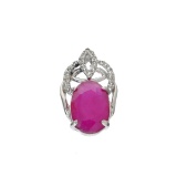 APP: 0.9k Fine Jewelry 2.84CT Ruby And White Topaz Sterling Silver Pendant