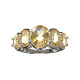 APP: 0.4k Fine Jewelry 4.26CT Oval Cut Citrine And Sterling Silver Ring