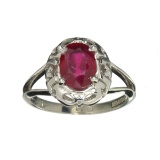 APP: 0.5k Fine Jewelry Designer Sebastian, 1.70CT Oval Cut Ruby And Sterling Silver Ring