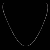 *Fine Jewelry 14KT White Gold, 3.6GR, 18'' Double Bead Chain