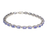 APP: 4k Fine Jewelry 5.00CT Oval Cut Tanzanite Over Sterling Silver Bracelet