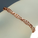 APP: 2.9k *Fine Jewelry 14KT Rose Gold, 0.50CT Round Brilliant Cut Diamond Bracelet