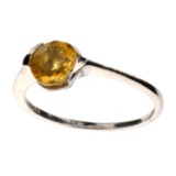 APP: 0.4k Fine Jewelry Designer Sebastian 1.50CT Round Cut Citrine Quartz and Sterling Silver Ring