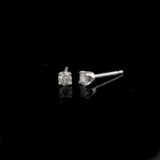APP: 0.5k *Fine Jewelry 14 kt. White Gold, Custom Made 0.25CT Round Brilliant Cut Diamond Earrings