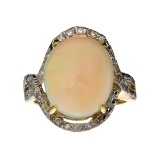 APP: 3.7k 14 kt. Yellow/White Gold, 4.04CT Opal And Diamond Ring