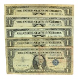 (5) 1957 $1 U.S. Silver Certificates