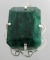 Fine Jewelry Designer Sebastian 345.01CT Emerald Cut Emerald and Sterling Silver Pendant Emerald