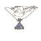 Fine Jewelry 0.80CT Tringle Cut Tanzanite And Diamond Over Sterling Silver Pendant With Chain