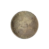 1854 Silver Three-Cent Coin