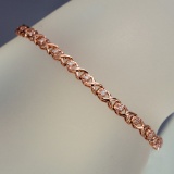 APP: 2.4k *14KT Rose Gold, 0.29CT Round Brilliant Cut Diamond Bracelet