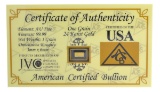 One Grain .9999 Fine 24 Karat Gold American Certified Bullion Bar