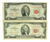 (2) Misc. $2 U.S. Red Seal Notes