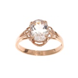 APP: 1.4k Fine Jewelry 14KT Gold, 1.65CT Oval Cut Morganite Ring
