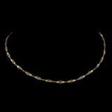 *Fine Jewelry 14KT White and Yellow Gold Infinity Link 1.8GM. 18'' Chain Necklace