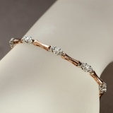 APP: 4.2k *Fine Jewelry 14KT Two Tone Gold, 1.00CT Round Brilliant Cut Diamond Bracelet