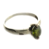 APP: 1k Fine Jewelry Designer Sebastian 1.10CT Oval Cut Green Tourmaline and Sterling Silver Ring