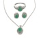 Fine Jewelry 2.23CT Emerald/White Topaz And Sterling Silver Ring, Earrings & Pendant With Chain Set