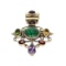 Designer Sebastian Vintage, Multi - Color Semi Precious Stone And Sterling Silver Pendant